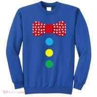 Clown Tie Costume Circus Rainbow Halloween Carnival Sweatshirt thumb 0
