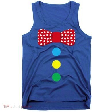 Clown Tie Costume Circus Rainbow Halloween Carnival Tank Top
