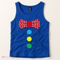 Clown Tie Costume Circus Rainbow Halloween Carnival Tank Top thumb 2