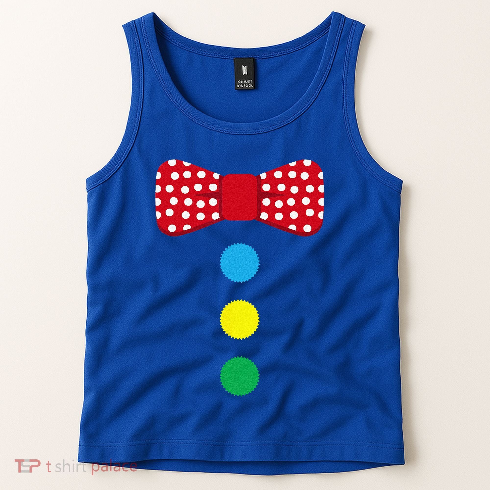 Clown Tie Costume Circus Rainbow Halloween Carnival Tank Top