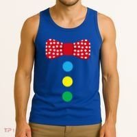 Clown Tie Costume Circus Rainbow Halloween Carnival Tank Top thumb 3