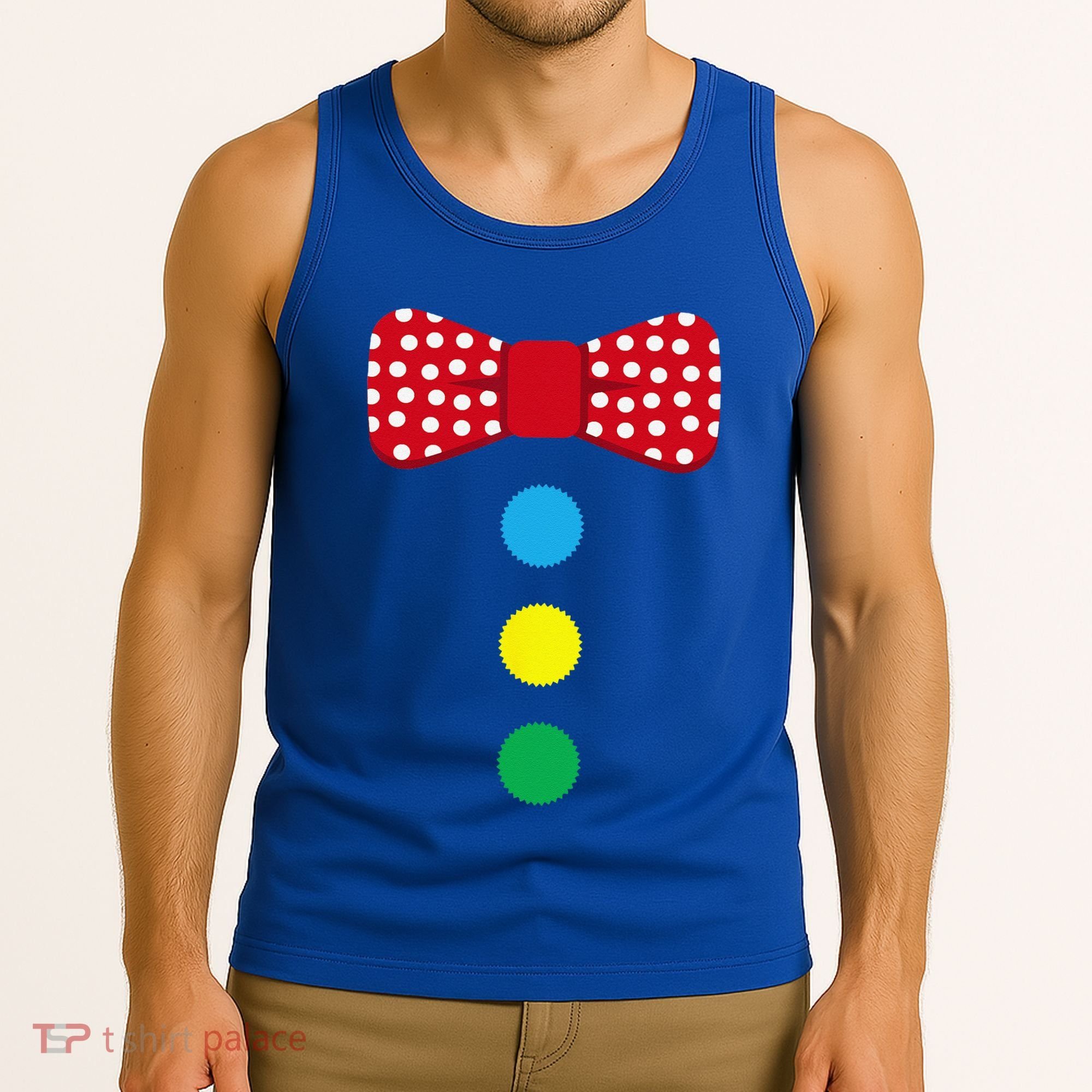 Clown Tie Costume Circus Rainbow Halloween Carnival Tank Top