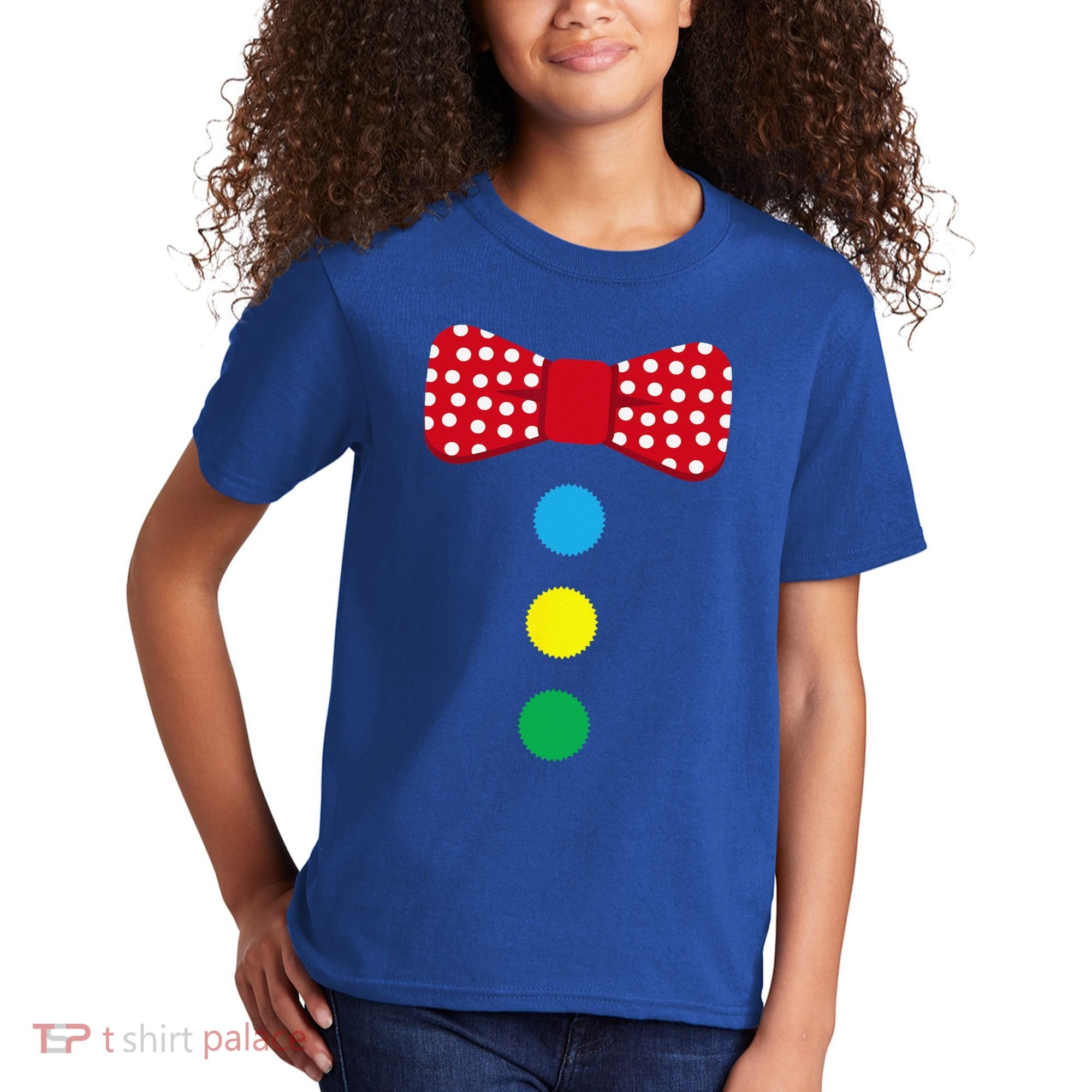 Clown Tie Costume Circus Rainbow Halloween Carnival Kids T-Shirt
