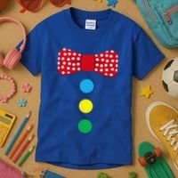 Clown Tie Costume Circus Rainbow Halloween Carnival Kids T-Shirt thumb 3