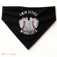 Cool Twin Cities Minnesota MN Baseball Skyline St. Paul MPLS USA-Made Doggie Bandana thumb 0