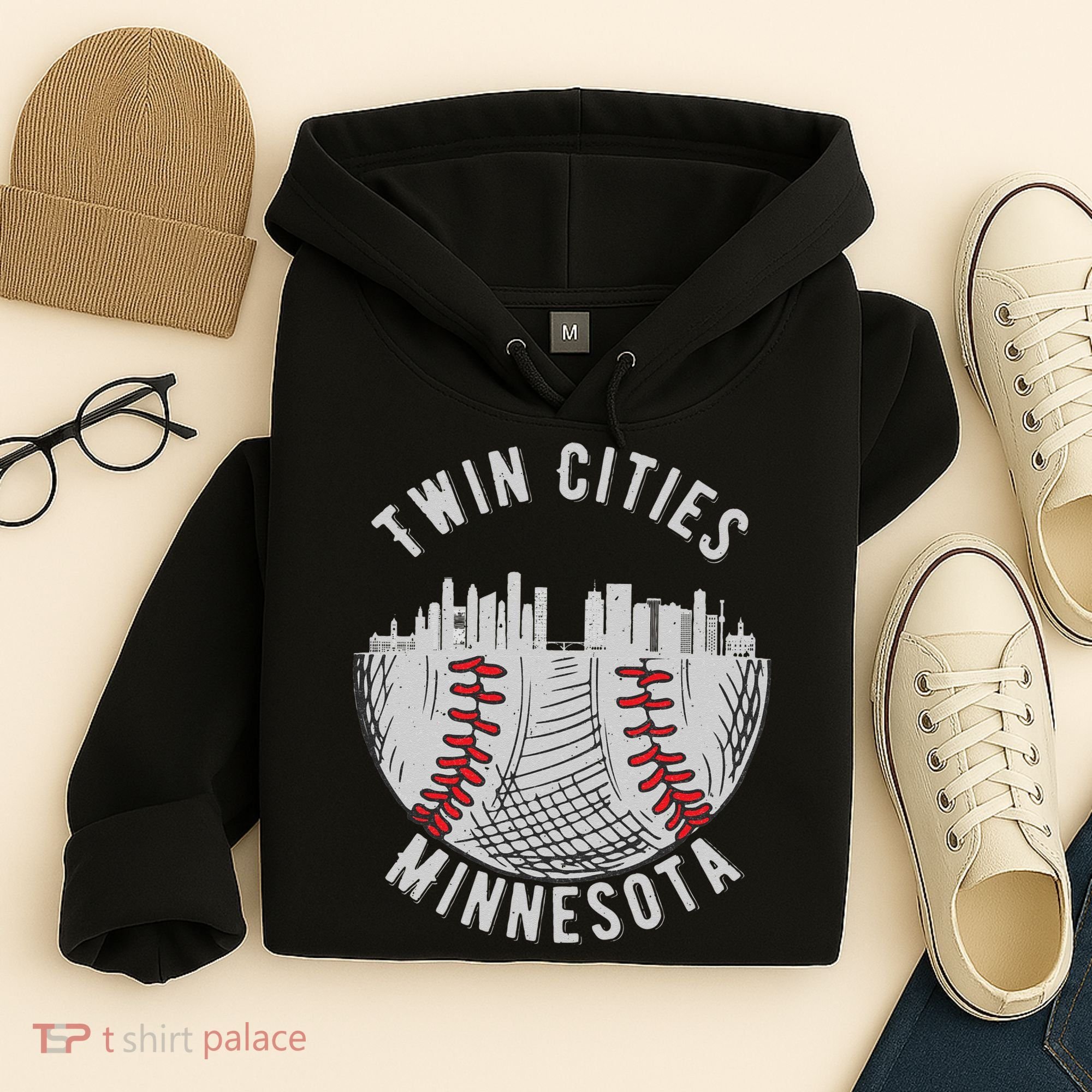Cool Twin Cities Minnesota MN Baseball Skyline St. Paul MPLS Hoodie
