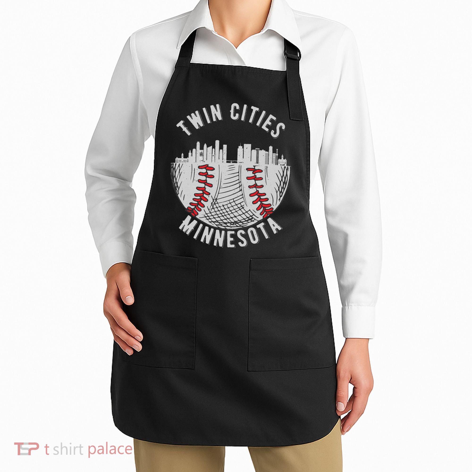 Cool Twin Cities Minnesota MN Baseball Skyline St. Paul MPLS Apron