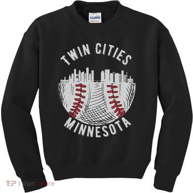 Cool Twin Cities Minnesota MN Baseball Skyline St. Paul MPLS Kids Sweatshirt