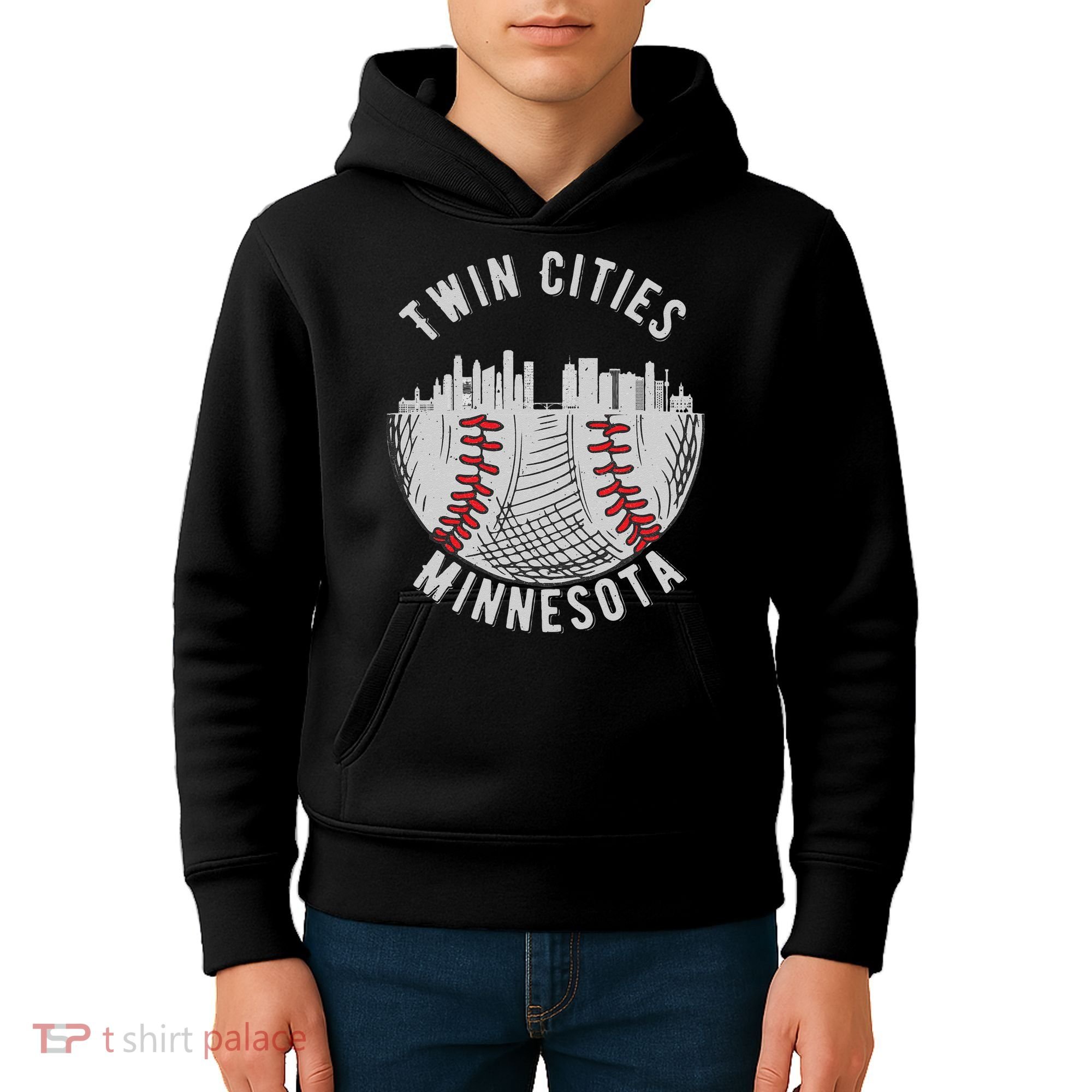 Cool Twin Cities Minnesota MN Baseball Skyline St. Paul MPLS Kids Hoodie