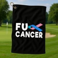 Cancer Thyroid Cancer Funny Gift Golf Towel thumb 1