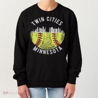 Cool Twin Cities Minnesota Mn Softball Skyline St. Paul Mpls Women's Sweatshirt thumb 0