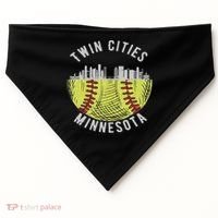 Cool Twin Cities Minnesota Mn Softball Skyline St. Paul Mpls USA-Made Doggie Bandana thumb 0