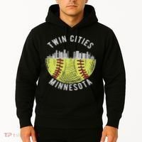 Cool Twin Cities Minnesota Mn Softball Skyline St. Paul Mpls Hoodie thumb 2