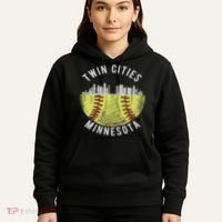 Cool Twin Cities Minnesota Mn Softball Skyline St. Paul Mpls Hoodie thumb 5