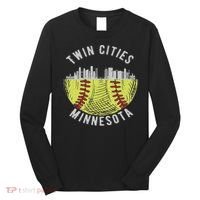 Cool Twin Cities Minnesota Mn Softball Skyline St. Paul Mpls Long Sleeve Shirt thumb 0