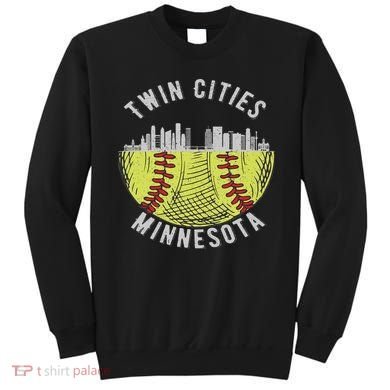 Cool Twin Cities Minnesota Mn Softball Skyline St. Paul Mpls Sweatshirt