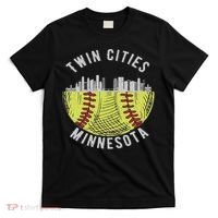 Cool Twin Cities Minnesota Mn Softball Skyline St. Paul Mpls T-Shirt thumb 0
