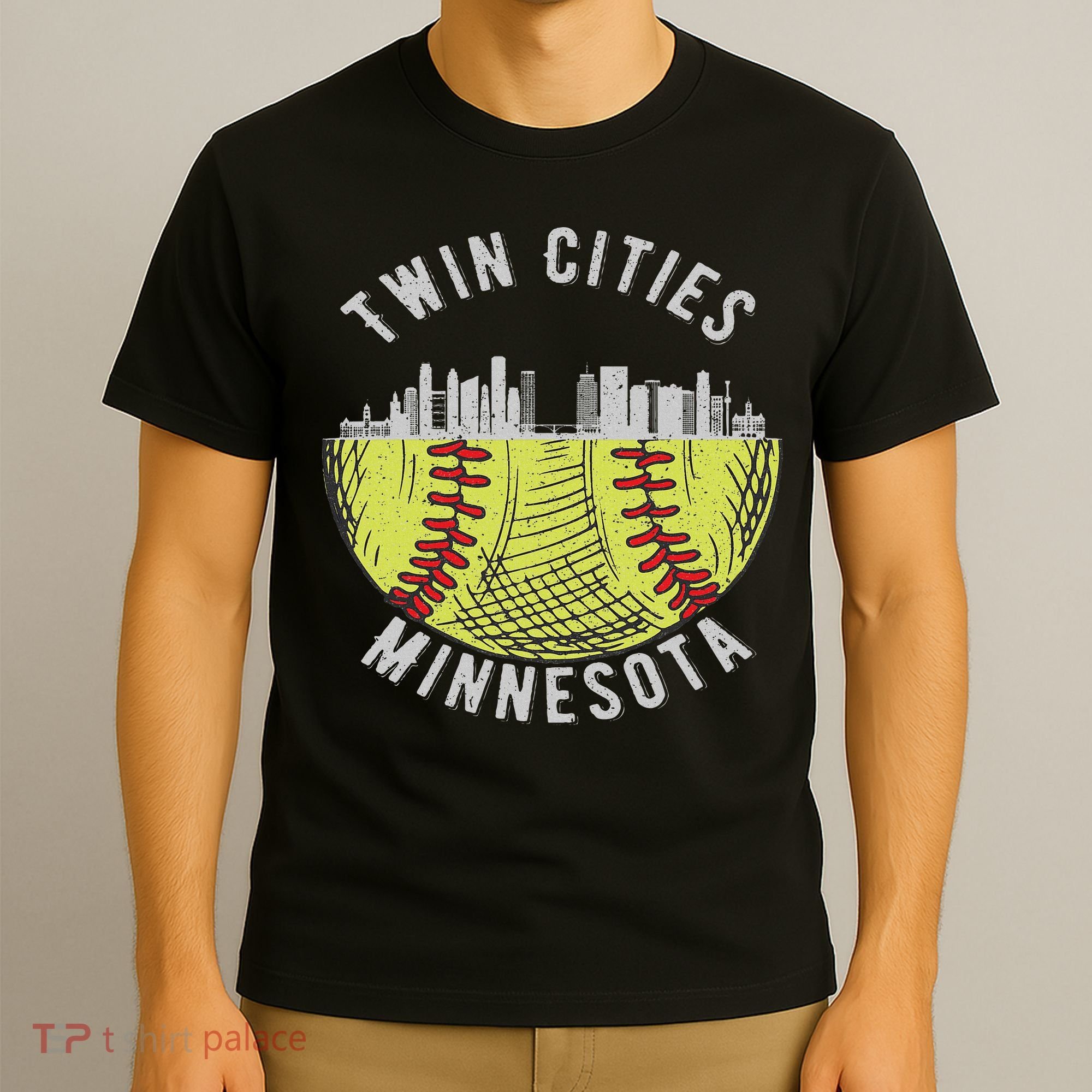 Cool Twin Cities Minnesota Mn Softball Skyline St. Paul Mpls T-Shirt