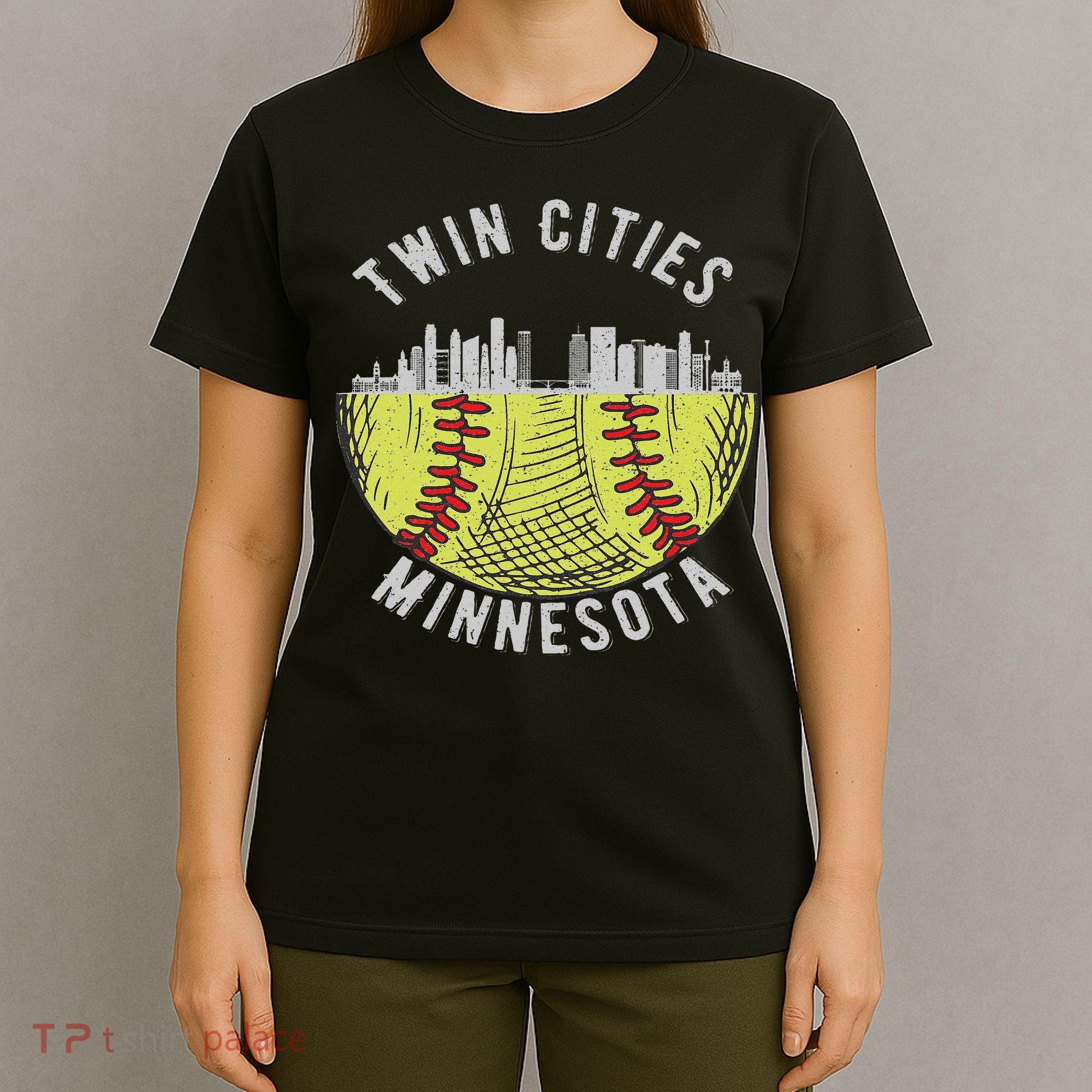 Cool Twin Cities Minnesota Mn Softball Skyline St. Paul Mpls T-Shirt