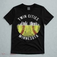 Cool Twin Cities Minnesota Mn Softball Skyline St. Paul Mpls T-Shirt thumb 5