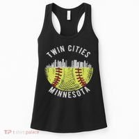 Cool Twin Cities Minnesota Mn Softball Skyline St. Paul Mpls Women's Tank Top thumb 0