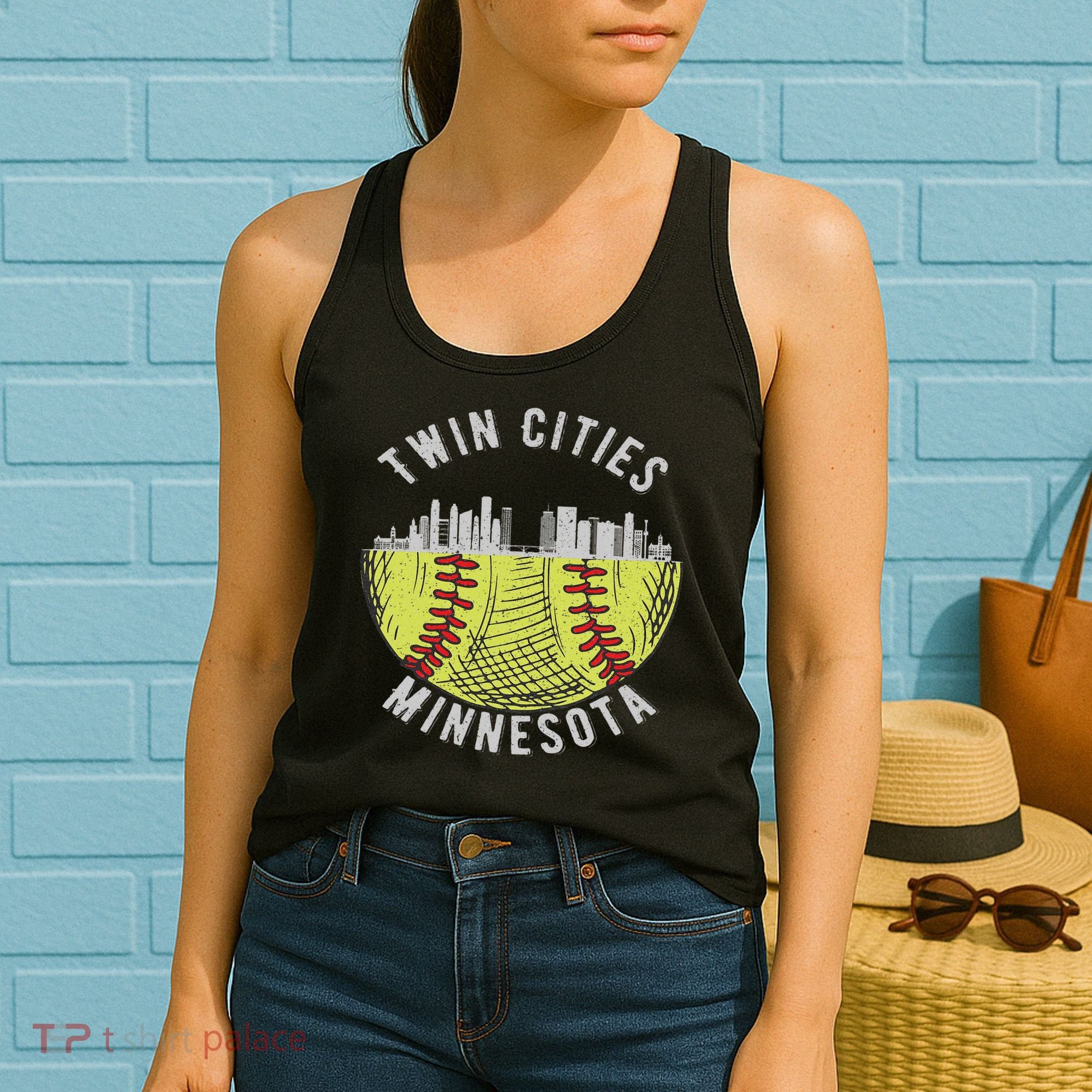 Cool Twin Cities Minnesota Mn Softball Skyline St. Paul Mpls Women's Tank Top