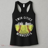 Cool Twin Cities Minnesota Mn Softball Skyline St. Paul Mpls Women's Tank Top thumb 3