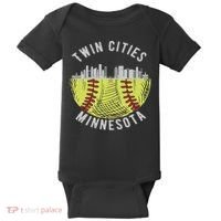 Cool Twin Cities Minnesota Mn Softball Skyline St. Paul Mpls Baby Bodysuit thumb 0