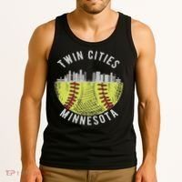Cool Twin Cities Minnesota Mn Softball Skyline St. Paul Mpls Tank Top thumb 3
