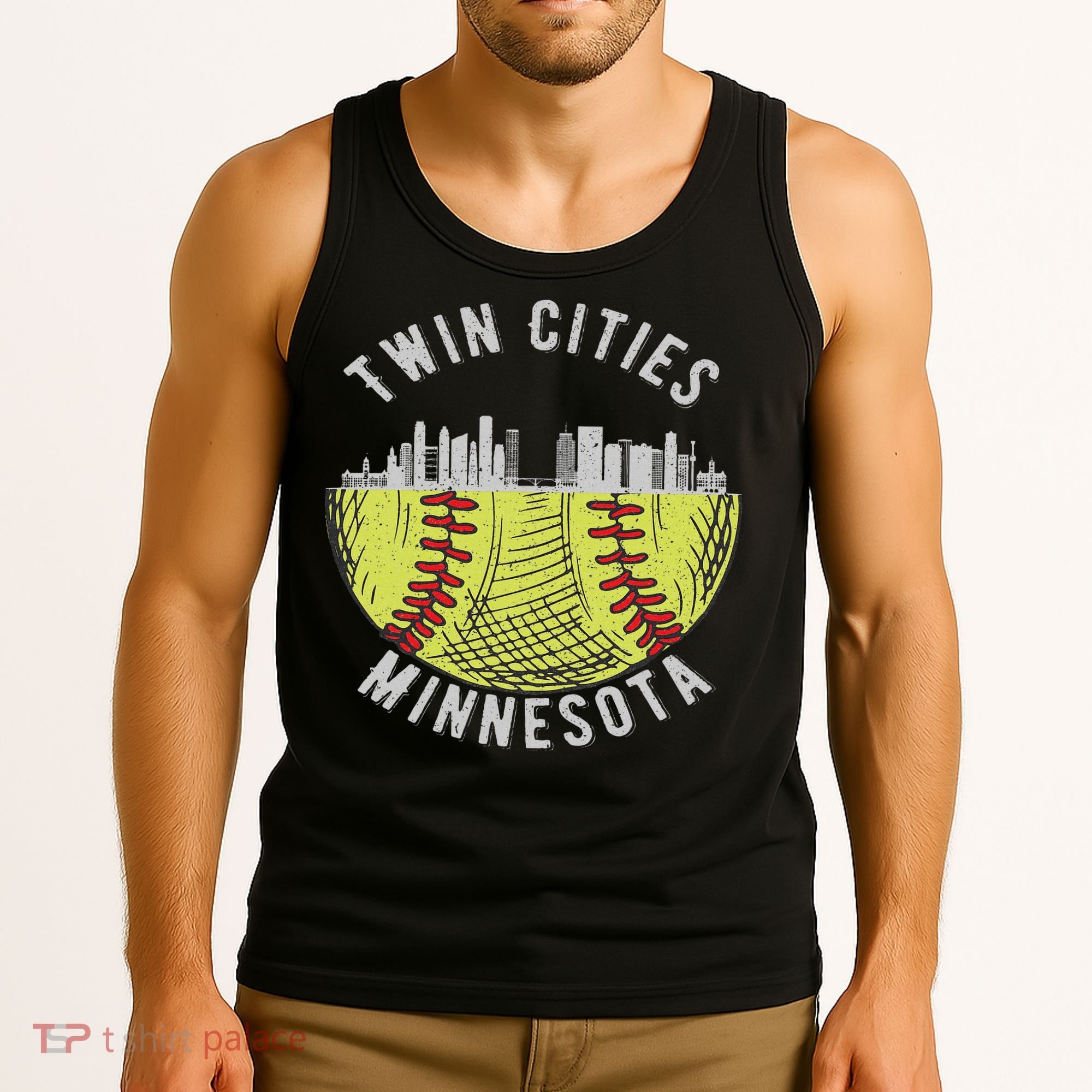 Cool Twin Cities Minnesota Mn Softball Skyline St. Paul Mpls Tank Top