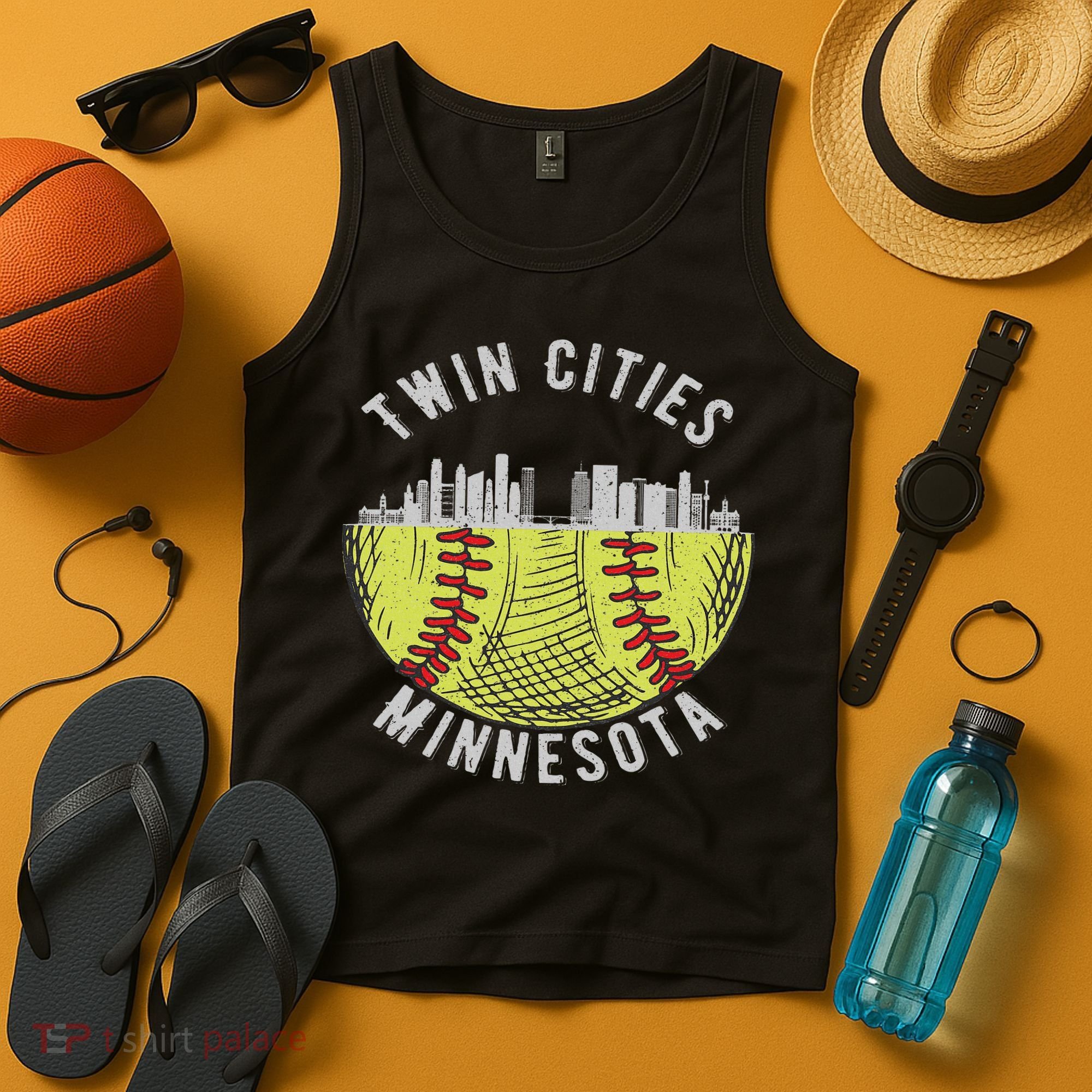 Cool Twin Cities Minnesota Mn Softball Skyline St. Paul Mpls Tank Top