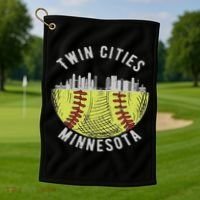 Cool Twin Cities Minnesota Mn Softball Skyline St. Paul Mpls Golf Towel thumb 1