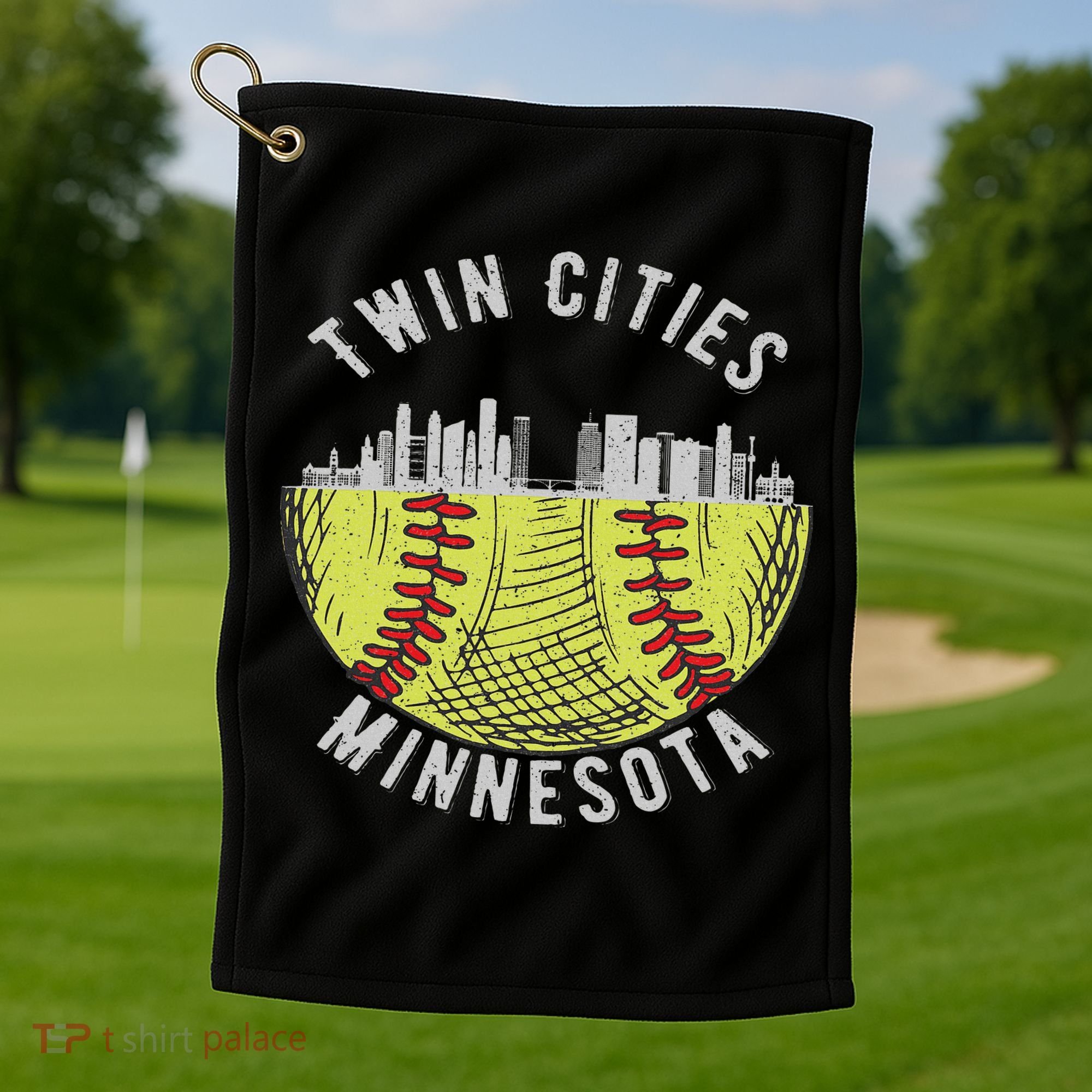 Cool Twin Cities Minnesota Mn Softball Skyline St. Paul Mpls Golf Towel