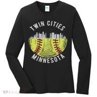 Cool Twin Cities Minnesota Mn Softball Skyline St. Paul Mpls Women's Long Sleeve Shirt thumb 0
