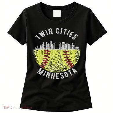 Cool Twin Cities Minnesota Mn Softball Skyline St. Paul Mpls Women's T-Shirt