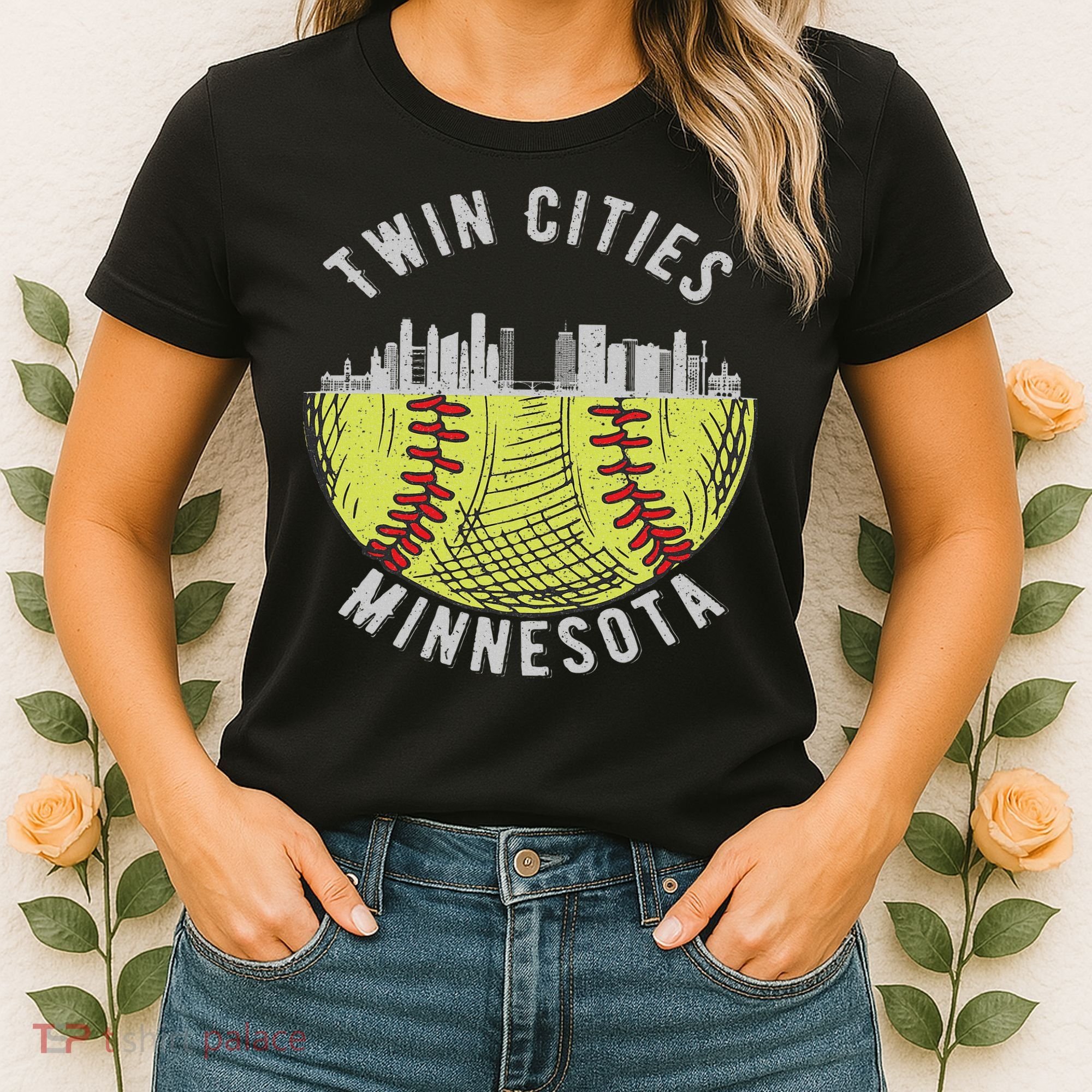 Cool Twin Cities Minnesota Mn Softball Skyline St. Paul Mpls Women's T-Shirt