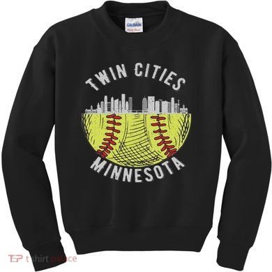 Cool Twin Cities Minnesota Mn Softball Skyline St. Paul Mpls Kids Sweatshirt