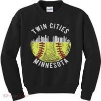 Cool Twin Cities Minnesota Mn Softball Skyline St. Paul Mpls Kids Sweatshirt thumb 0