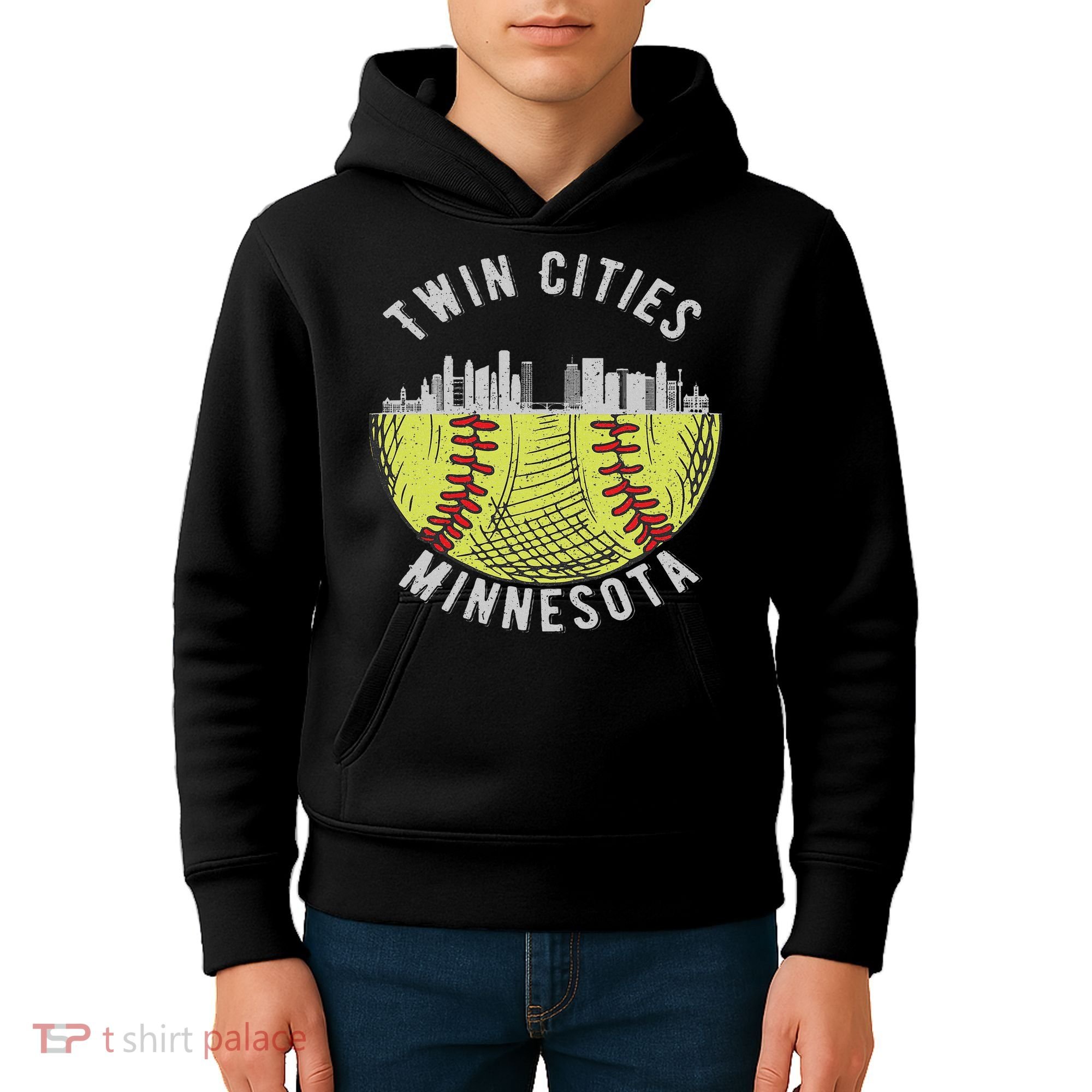 Cool Twin Cities Minnesota Mn Softball Skyline St. Paul Mpls Kids Hoodie