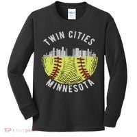 Cool Twin Cities Minnesota Mn Softball Skyline St. Paul Mpls Kids Long Sleeve Shirt thumb 0