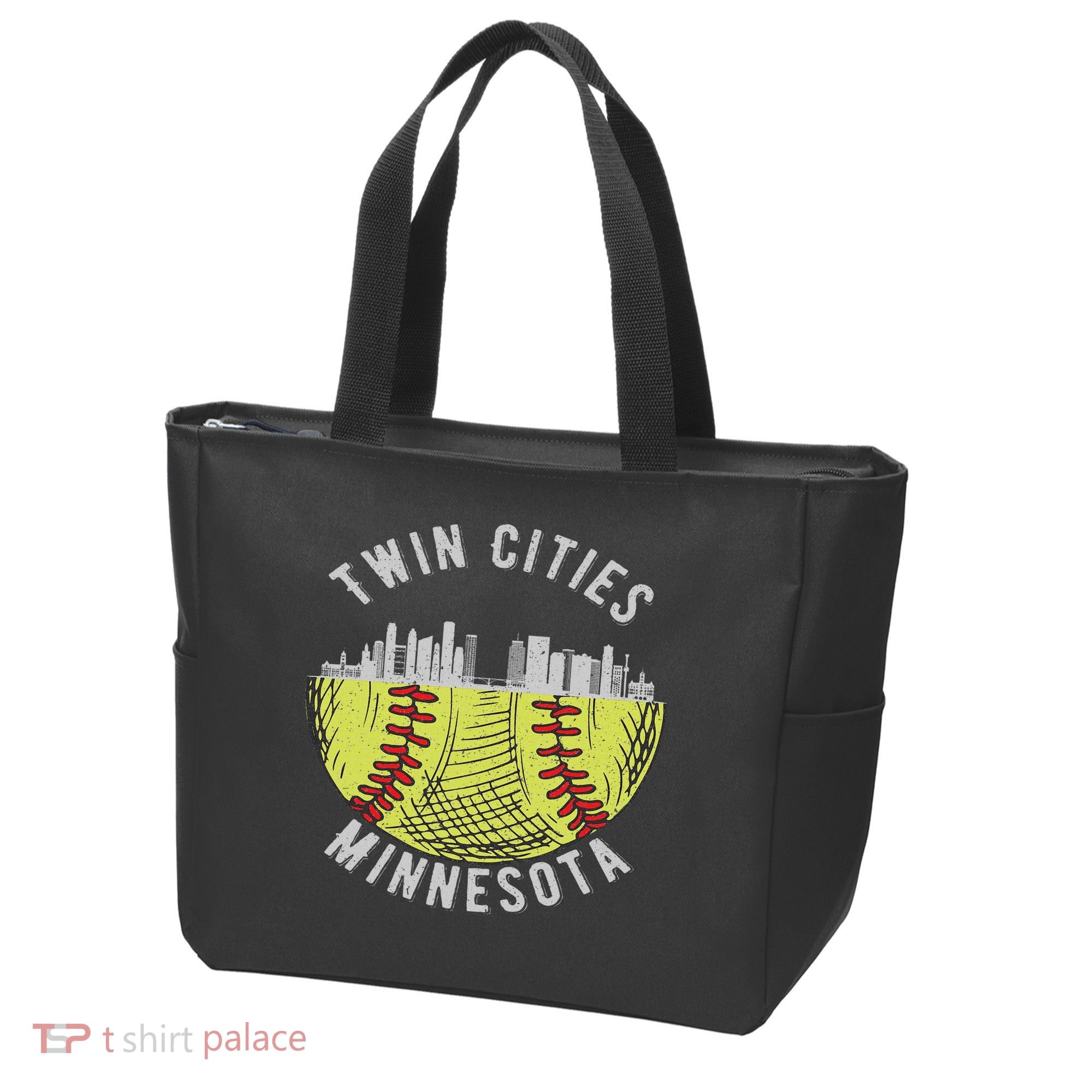 Cool Twin Cities Minnesota Mn Softball Skyline St. Paul Mpls Tote Bag