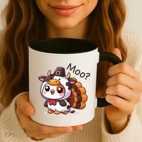 Cute Turkey Cow Moo Funny Thanksgiving Coffee Mug thumb 3