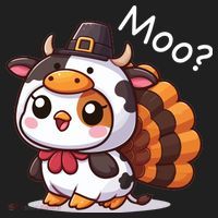 Cute Turkey Cow Moo Funny Thanksgiving Beanie thumb 2