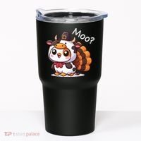Cute Turkey Cow Moo Funny Thanksgiving Tumbler thumb 0