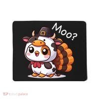Cute Turkey Cow Moo Funny Thanksgiving Mousepad thumb 0