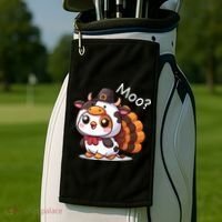 Cute Turkey Cow Moo Funny Thanksgiving Golf Towel thumb 2
