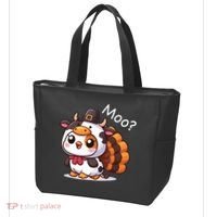 Cute Turkey Cow Moo Funny Thanksgiving Tote Bag thumb 3