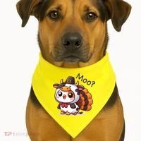 Cute Turkey Cow Moo Funny Thanksgiving USA-Made Doggie Bandana thumb 1