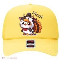 Cute Turkey Cow Moo Funny Thanksgiving Hat thumb 0
