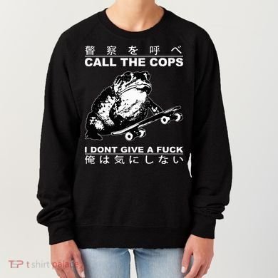 Call The Cops I Don’T Give A Fck Skateboarding Toad Japanese Women's Sweatshirt